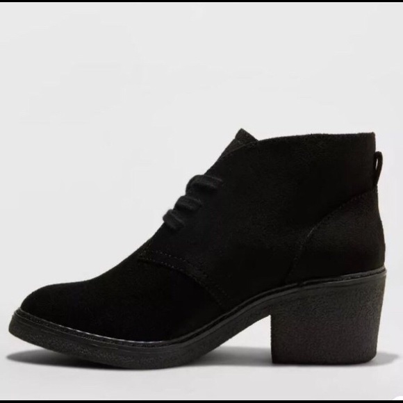 NWT Universal Thread Lucia Black Lace Up Bootie - Picture 2 of 8